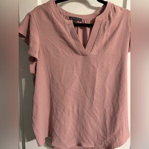 Adrianna Papell Soft Pink V-Neck Blouse